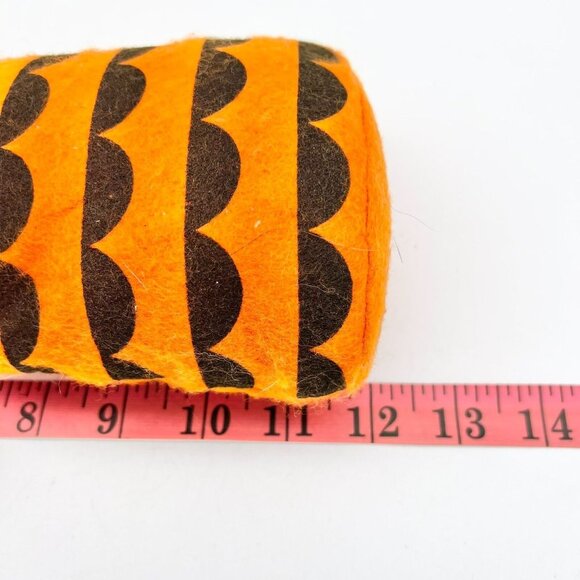 Huntington Home Halloween Fabric Tabletop Pumpkin Figurine 12" Orange/Black - Picture 6 of 7